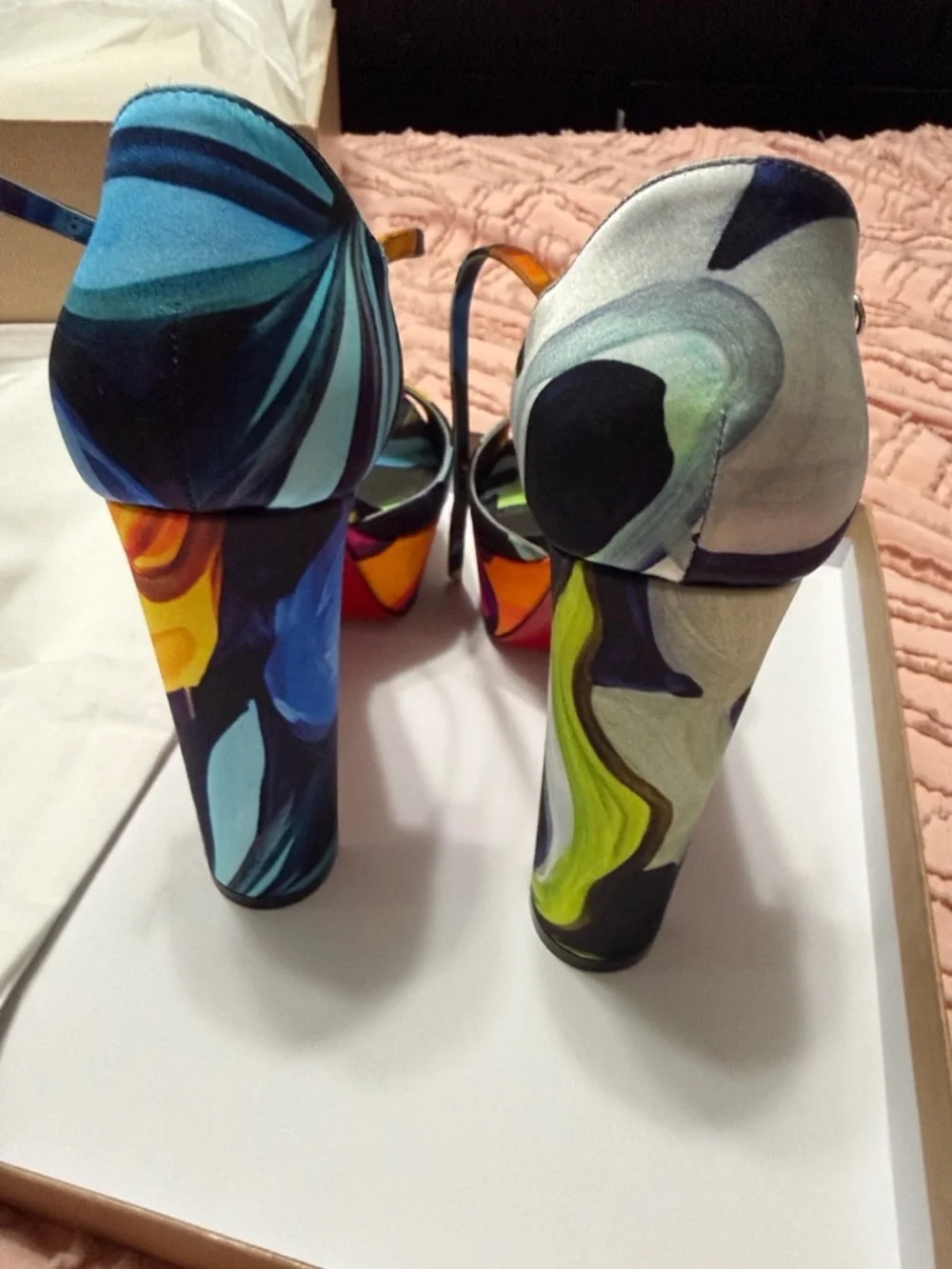 Christian Louboutin Multicolor Floral Platform Heels with Red Sole - Picture 7 of 10